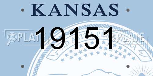 19151 Kansas License Plate