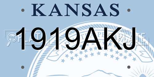 1919AKJ Kansas License Plate