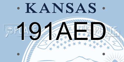 191AED Kansas License Plate