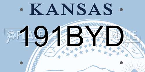 191BYD Kansas License Plate