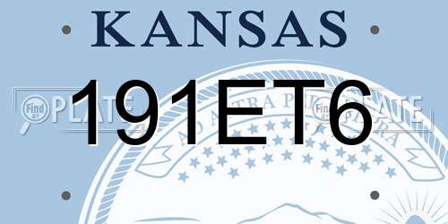 191ET6 Kansas License Plate