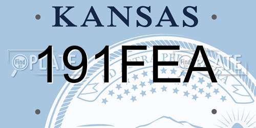 191FEA Kansas License Plate