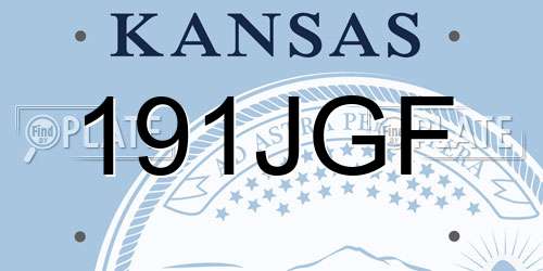 191JGF Kansas License Plate
