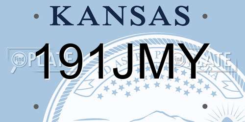 191JMY Kansas License Plate
