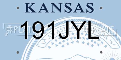 191JYL Kansas License Plate