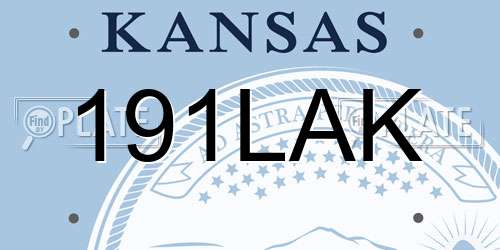 191LAK Kansas License Plate