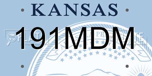 191MDM Kansas License Plate