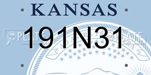 191N31 Kansas License Plate