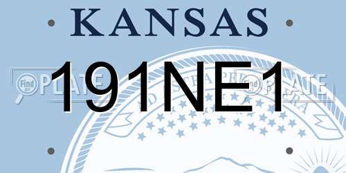 191NE1 Kansas License Plate