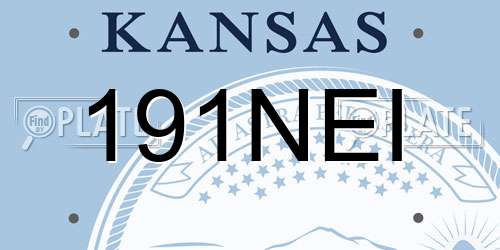 191NEI Kansas License Plate