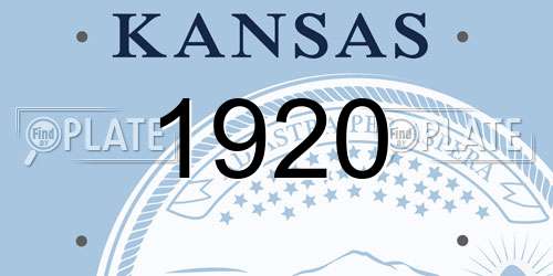 1920 Kansas License Plate