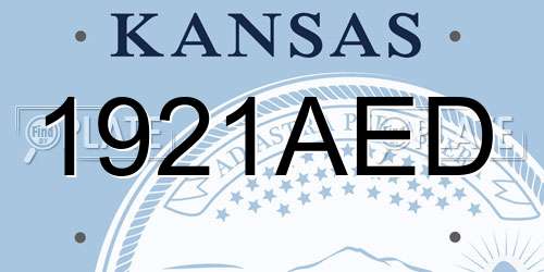 1921AED Kansas License Plate