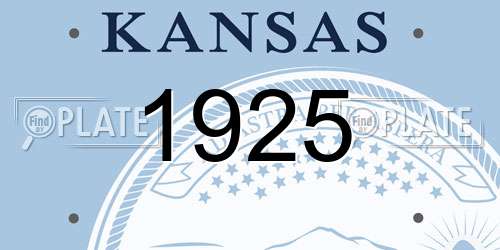 1925 Kansas License Plate