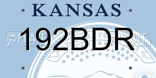 192BDR Kansas License Plate