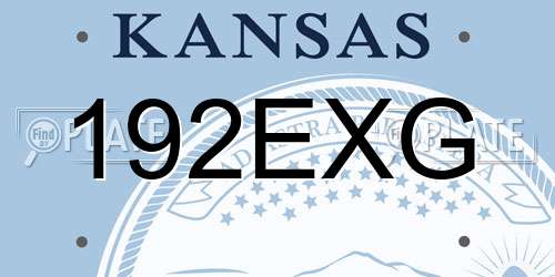 192EXG Kansas License Plate