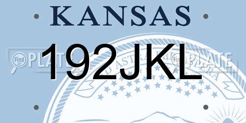 192JKL Kansas License Plate