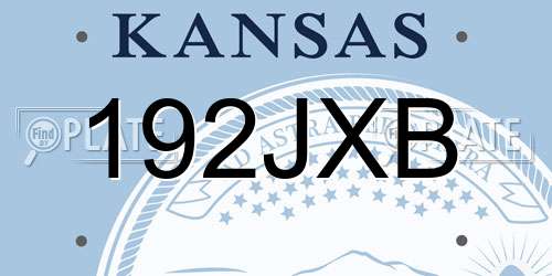 192JXB Kansas License Plate