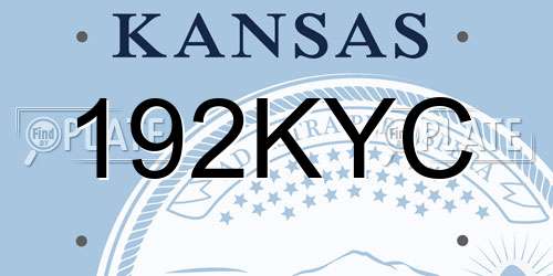 192KYC Kansas License Plate