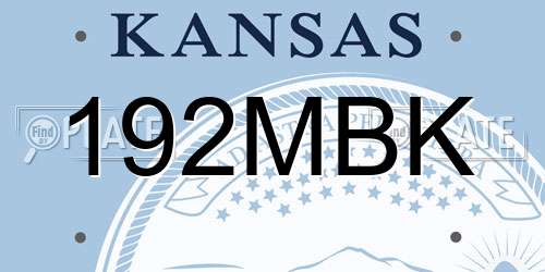 192MBK Kansas License Plate