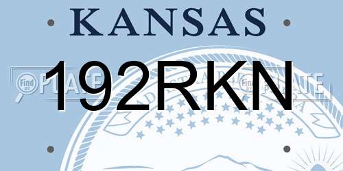 192RKN Kansas License Plate
