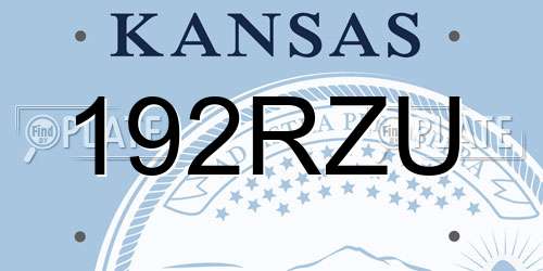 192RZU Kansas License Plate