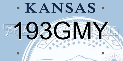 193GMY Kansas License Plate