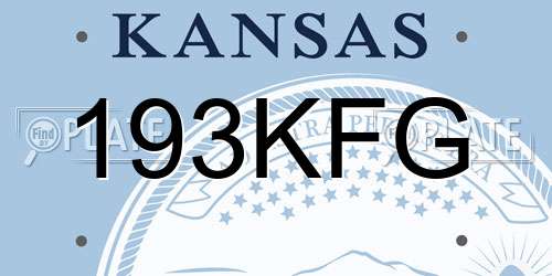 193KFG Kansas License Plate