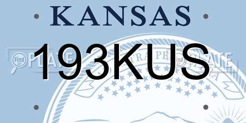 193KUS Kansas License Plate