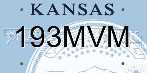193MVM Kansas License Plate