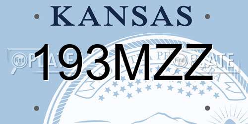 193MZZ Kansas License Plate
