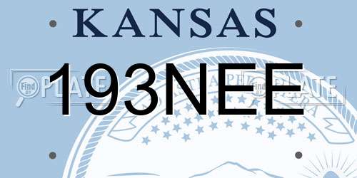 193NEE Kansas License Plate
