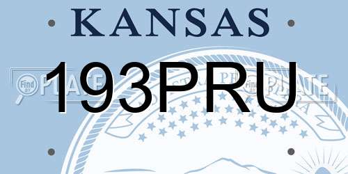193PRU Kansas License Plate