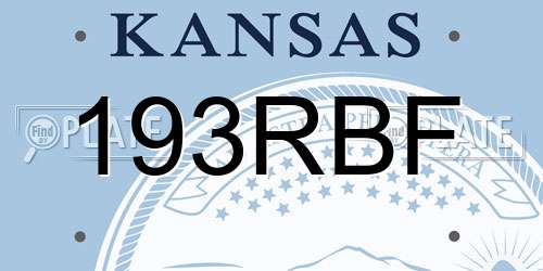 193RBF Kansas License Plate