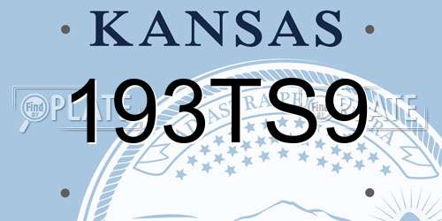 193TS9 Kansas License Plate