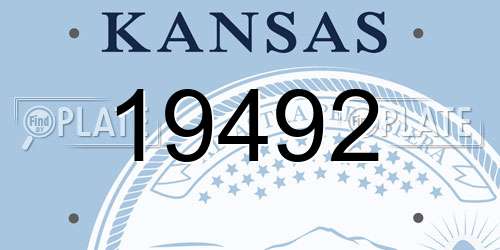 19492 Kansas License Plate