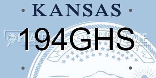 194GHS Kansas License Plate