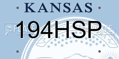 194HSP Kansas License Plate