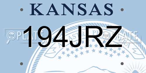 194JRZ Kansas License Plate