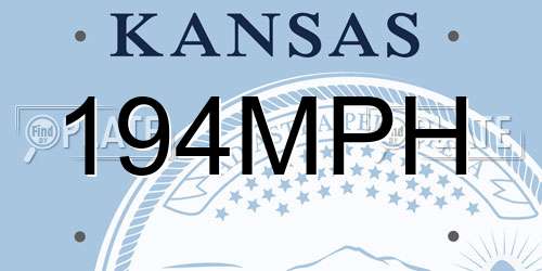194MPH Kansas License Plate