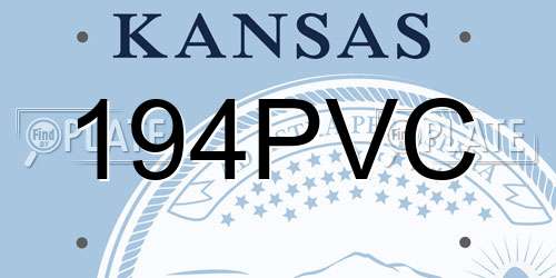 194PVC Kansas License Plate