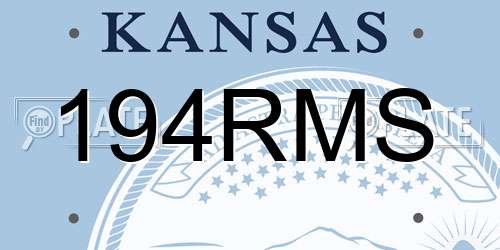 194RMS Kansas License Plate