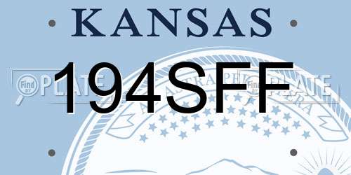194SFF Kansas License Plate