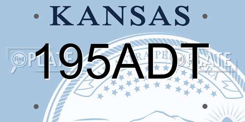 195ADT Kansas License Plate