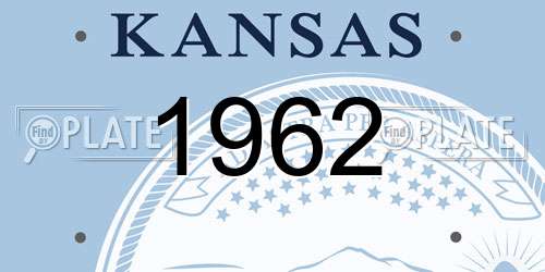 1962 Kansas License Plate