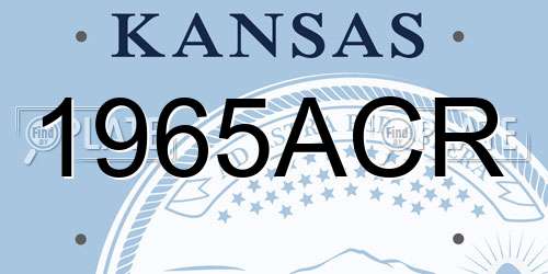 1965ACR Kansas License Plate