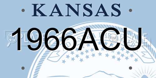 1966ACU Kansas License Plate