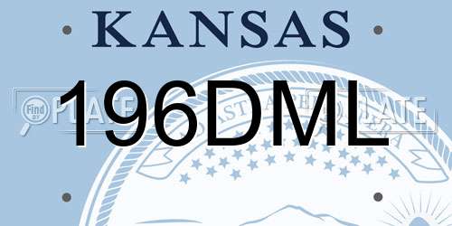 196DML Kansas License Plate