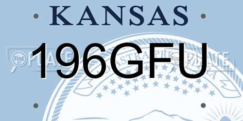 196GFU Kansas License Plate
