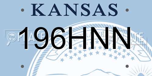 196HNN Kansas License Plate