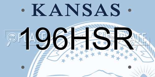 196HSR Kansas License Plate